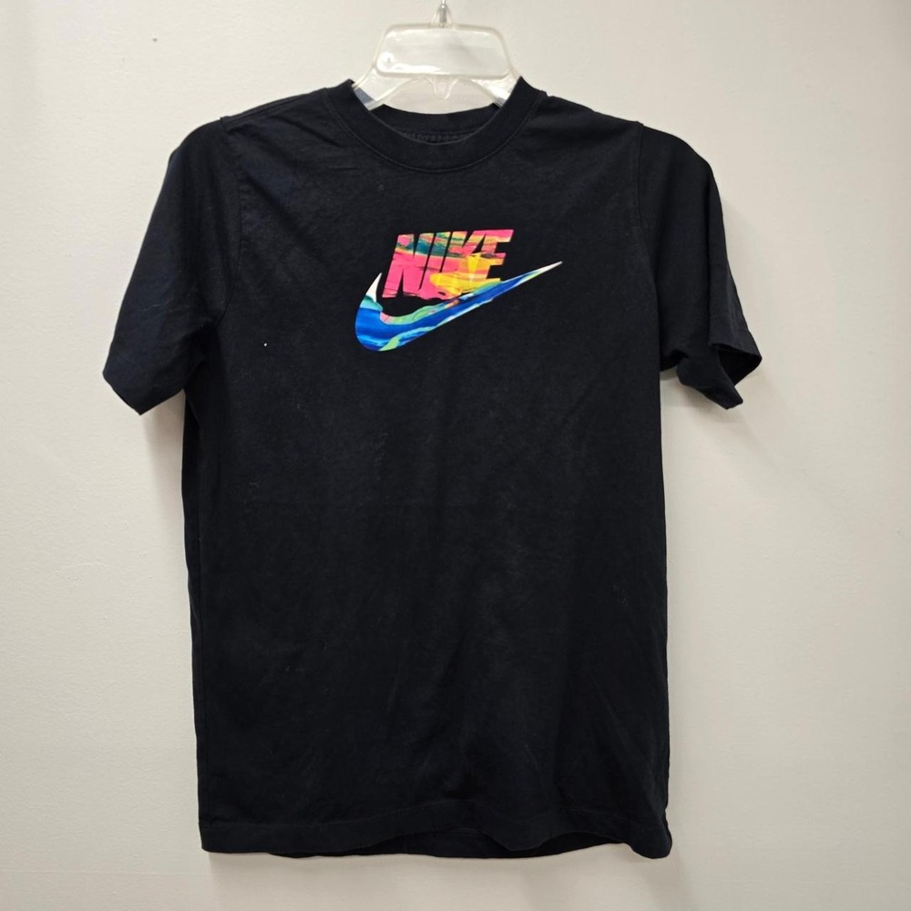 Nike The Nike Tee Youth XL Black Graphic Logo Crew Neck Cotton Knit T-Shirt